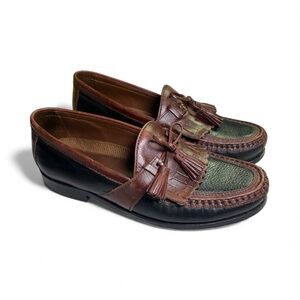 Johnston & Murphy Men's 9M Brown and Black Leather Tasseled Loafers